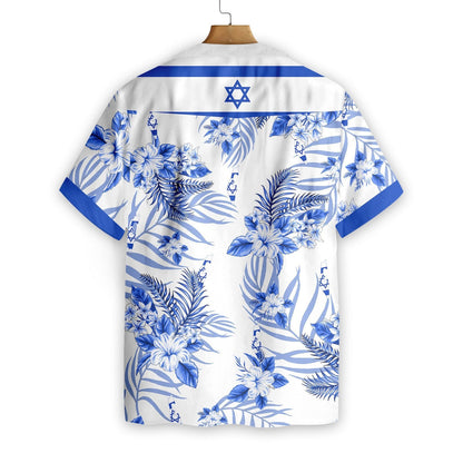 Israel Proud With White Skin Pattern Hawaiian Shirt, Hawaiian For Gift