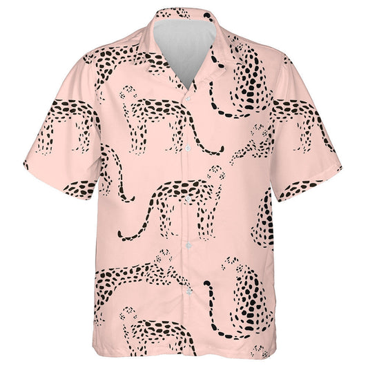 Trendy Texture Abstract Leopard On Pink Hawaiian Shirt,Hawaiian Shirt Gift, Christmas Gift