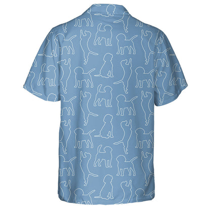 Silhouettes Funny Beagle Dog On Blue Hawaiian Shirt,Hawaiian Shirt Gift, Christmas Gift