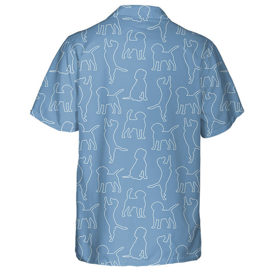 Silhouettes Funny Beagle Dog On Blue Hawaiian Shirt,Hawaiian Shirt Gift, Christmas Gift