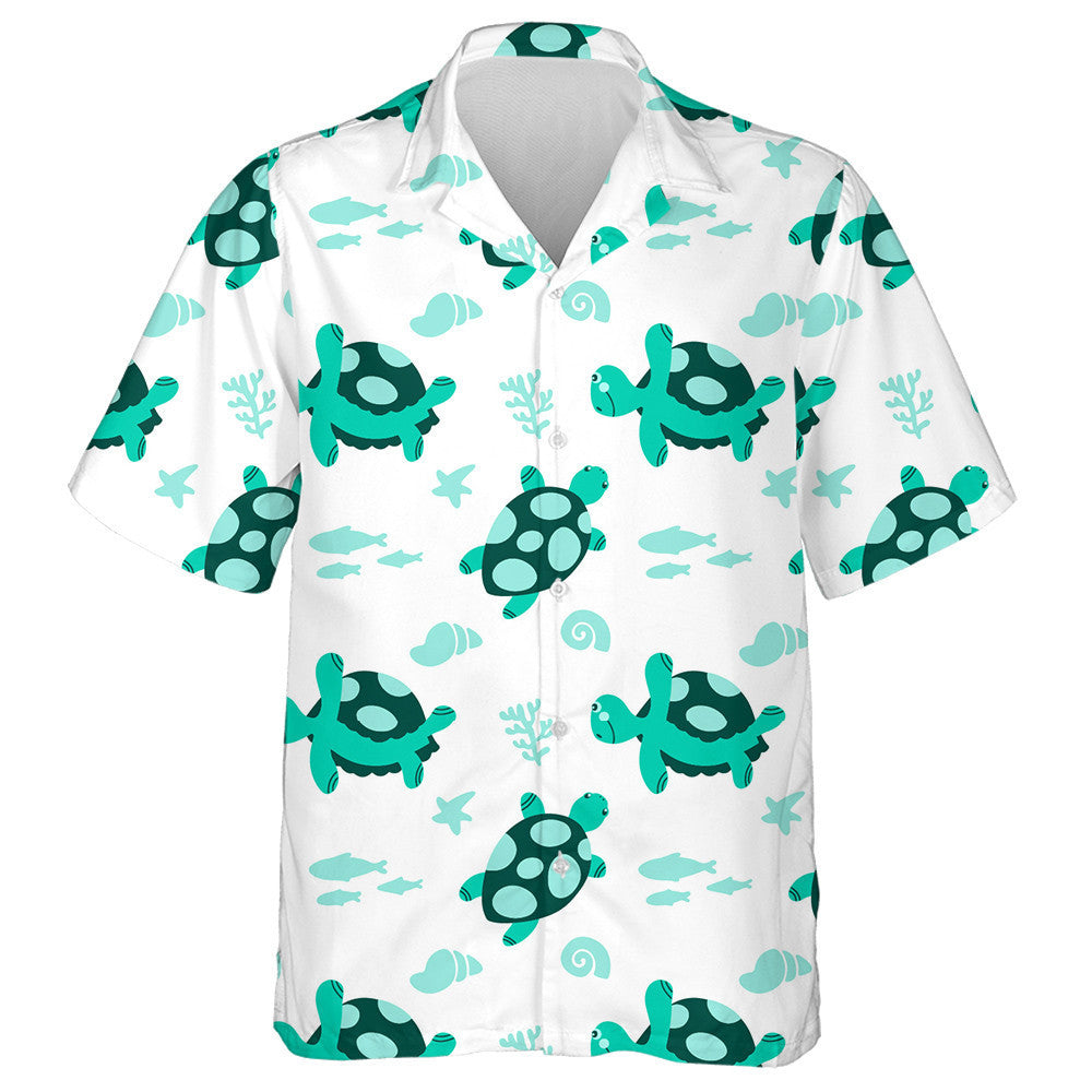 Ornament Silhouette Of Turtle With Seaweed Hawaiian Shirt,Hawaiian Shirt Gift, Christmas Gift