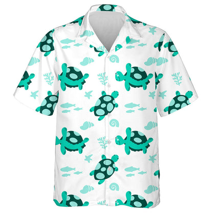 Ornament Silhouette Of Turtle With Seaweed Hawaiian Shirt,Hawaiian Shirt Gift, Christmas Gift