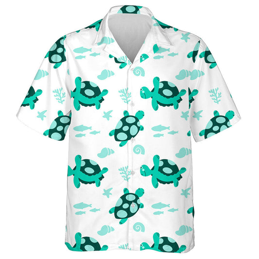 Ornament Silhouette Of Turtle With Seaweed Hawaiian Shirt,Hawaiian Shirt Gift, Christmas Gift