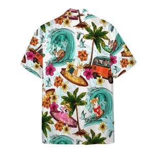 Corgi Dog Awesome Background Design Hawaiian Shirt,Hawaiian Shirt Gift, Christmas Gift