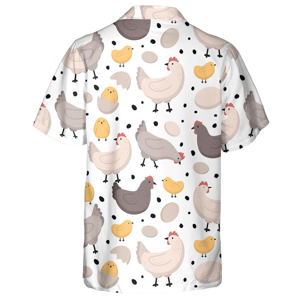 Sicín Cearc Shona Agus Uibheacha Le Léine Haváise Black Dot, Bronntanas Léine Haváíais, Bronntanas Nollag