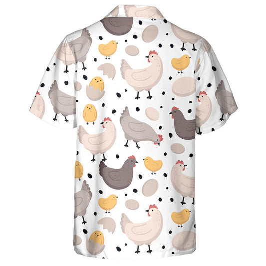 Sicín Cearc Shona Agus Uibheacha Le Léine Haváise Black Dot, Bronntanas Léine Haváíais, Bronntanas Nollag