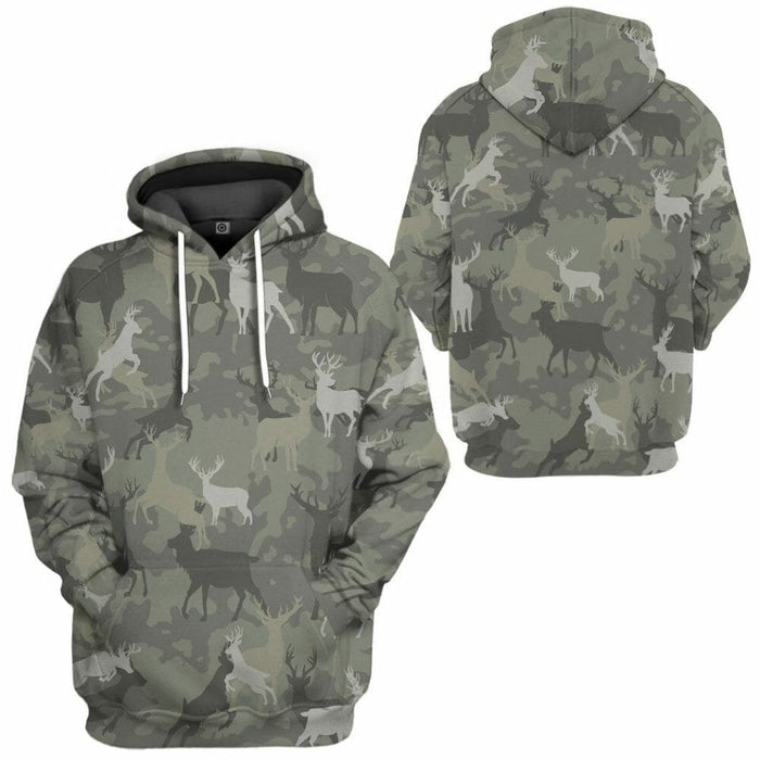 3D Deer Camo Custom Tshirt Hoodie Apparel