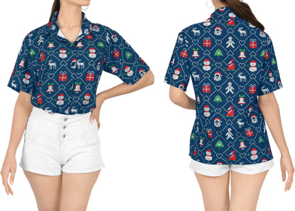 Cuireann Jungle Dark Blue Tropical i láthair Léine Haváíais Santa Nollag, Bronntanas Léine Haváíais, Bronntanas Nollag