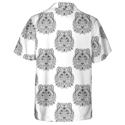 Hand Drawn Decorative Wolves Design Elements Hawaiian Shirt, Hawaiian Shirt Gift, Christmas Gift