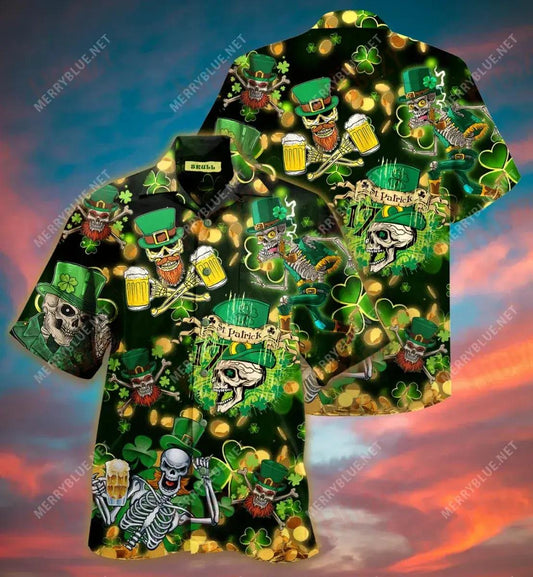 Lá Fhéile Pádraig Cloigeann Léinte Gearr haváís Laethanta Saoire Léinte Trópaiceacha Léinte Grinn Haváí Léinte Greannmhar haváí, Bronntanas Léine haváí, Bronntanas Nollag