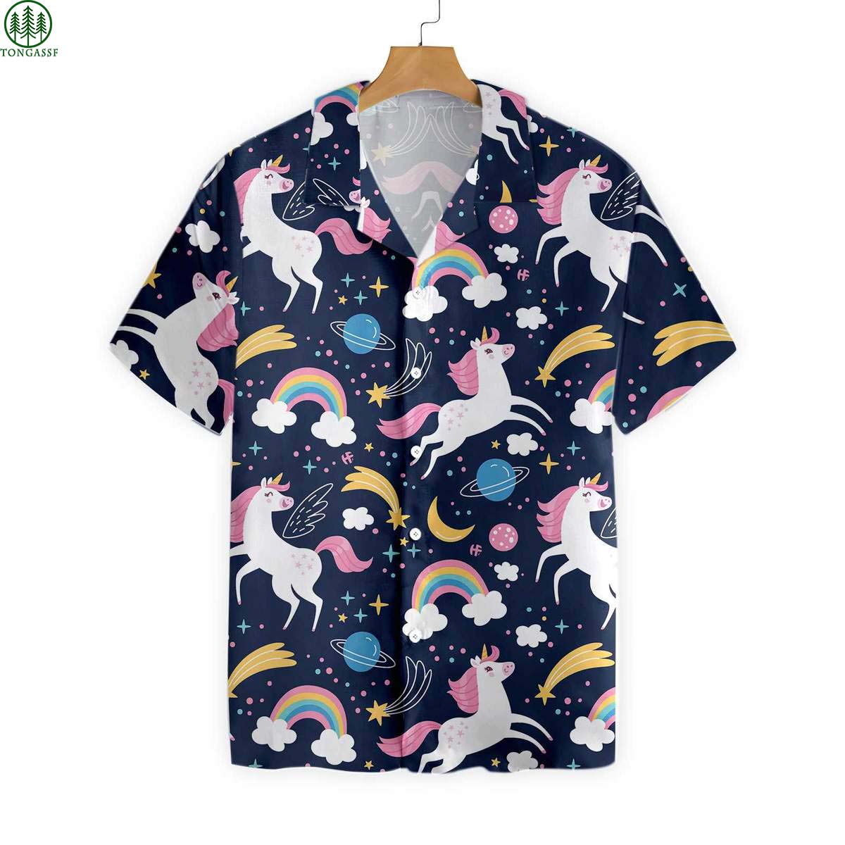 Cheerful Unicorn Hawaiian Shirt_Hawaiian Shirt Gift, Christmas Gift