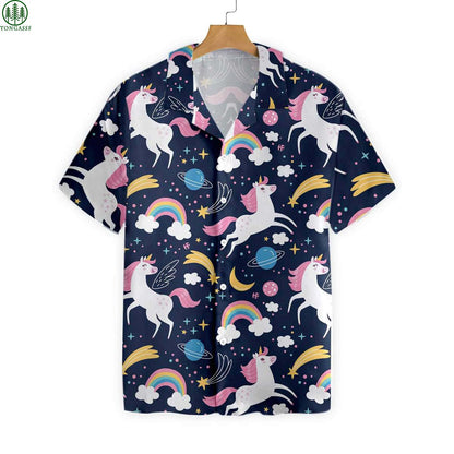 Cheerful Unicorn Hawaiian Shirt_Hawaiian Shirt Gift, Christmas Gift