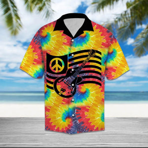 Abstract Guitar Humankind Be Both Tie Dye Pattern Hawaiian Shirt, Hawaiian Shirt Gift, Christmas Gift