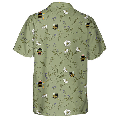 Lovely Little Honey Bees With Wild Flowers Hawaiian Shirt, Hawaiian Shirt Gift, Christmas Gift