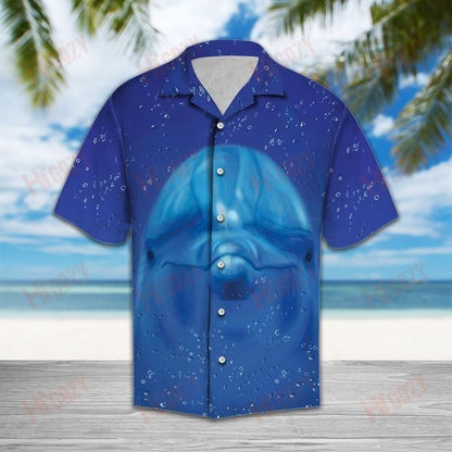 Cute Dolphin - Short Sleeve Shirt Vacation Short Sleeve Tactical Hawaiian Shirt Hawaiian Shirt Pattern, Hwaiian For Gift
