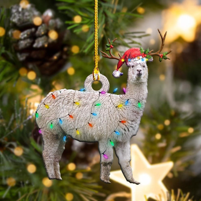 Alpacas Christmas Light Shape Ornament, Christmas Ornament Gift, Christmas Gift, Christmas Decoration