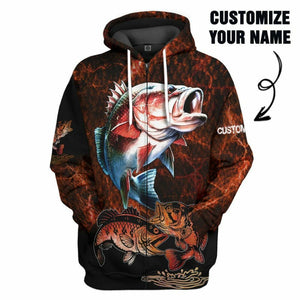 3D Fishing Custom Name Tshirt Hoodie Apparel