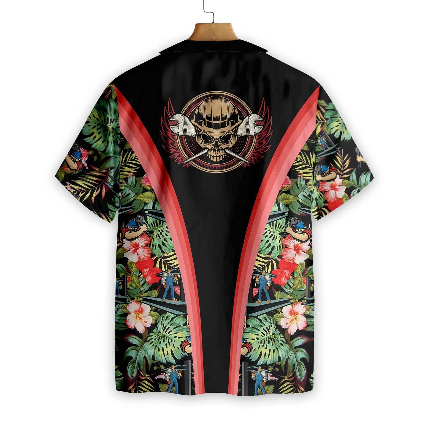 Ironworker Tropical Flower Forest Design Hawaiian Shirt, Hawaiian For Gift