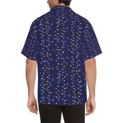 Christmas Night With Colorful Lights Pattern Hawaiian Shirt, Hawaiian For Gift
