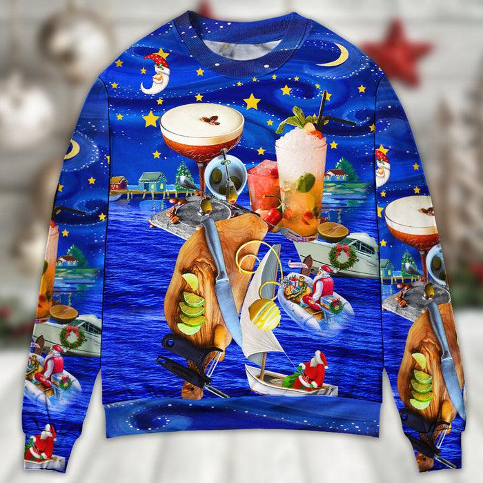 Cocktail Christmas Merry Christmas Ugly Christmas Sweater, Christmas Gift, Gift Christmas 2024