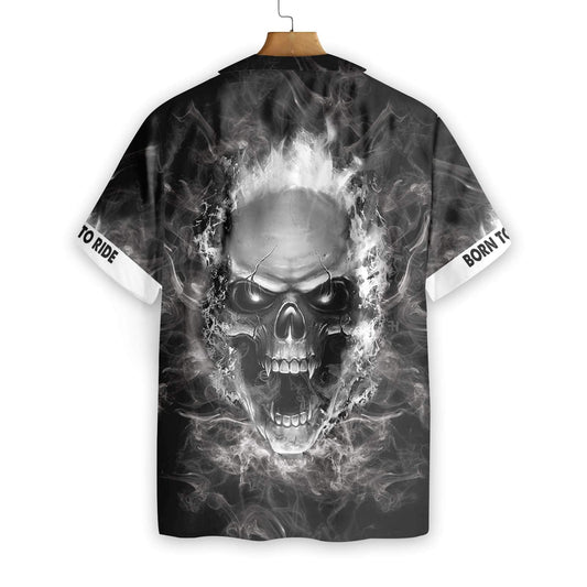 Bóthair Gluaisrothar Rí Patrún Scary Skull Cúlra Dubh Léine Haváís, Bronntanas Léine Haváíais, Bronntanas Nollag