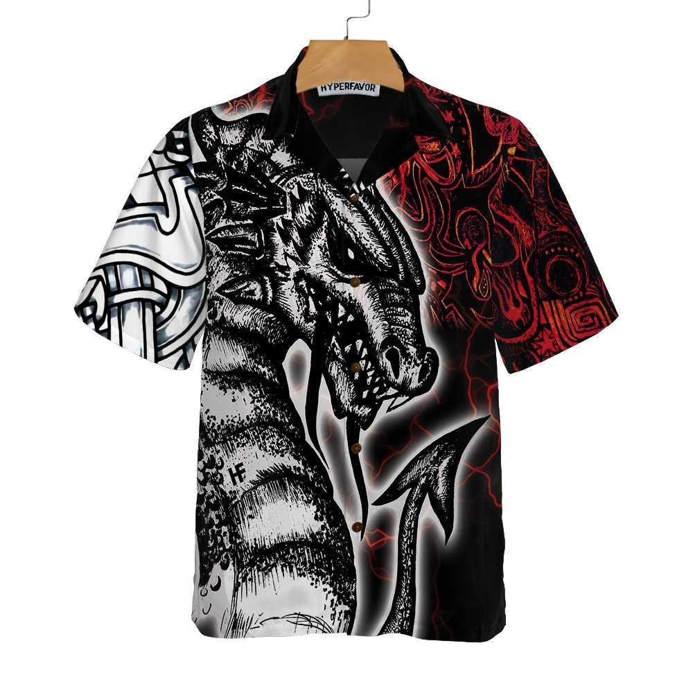 Red Tattoo Dragon 3D All Over Printed Hawaiian Shirt, Hawaiian Shirt Gift, Christmas Gift