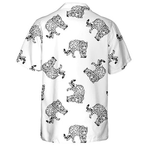 Wild African Sketch Style Leopards Isolated Hawaiian Shirt,Hawaiian Shirt Gift, Christmas Gift