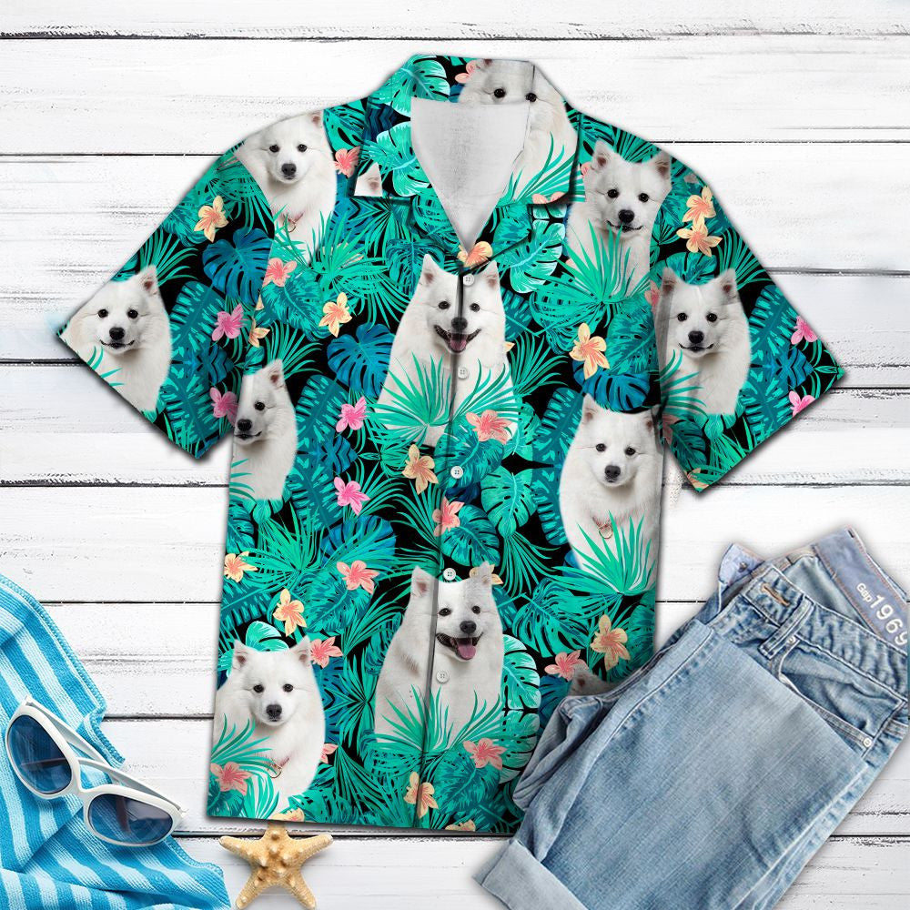 Japanese Spitz Vivid Tropical Forest Hawaiian Shirt, Hawaiian For Gift