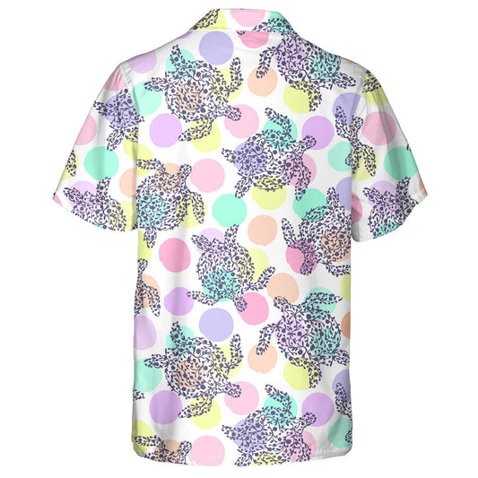 Flora Sea Turtles And Multicolored Big Dot Hawaiian Shirt, Hawaiian Shirt Gift, Christmas Gift