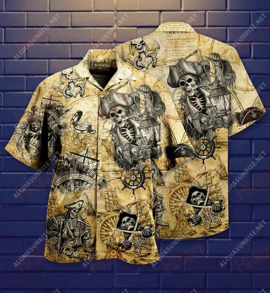 Save A Ship Ride A Pirate Skull Short Hawaiian Shirt Summer Tropical Shirts Vintage Hawaiian Shirts Hawaiian Shirts For Men, Hawaiian Shirt Gift, Christmas Gift