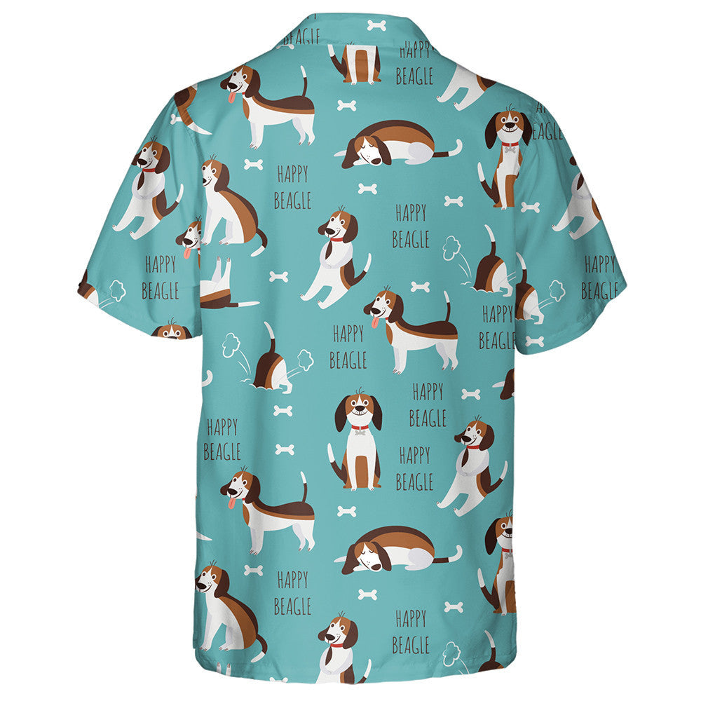 Playing With Beagle Dogs On Blue Hawaiian Shirt,Hawaiian Shirt Gift, Christmas Gift