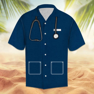 Amazing Nurse Suit All Navy Design Themed Hawaiian Shirt, Hawaiian Shirt Gift, Christmas Gift