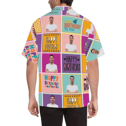 Custom Photo Happy Birthday Men's All Over Print Hawaiian Shirt, Hawaiian Shirt Gift, Christmas Gift