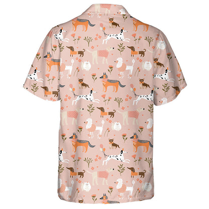 Colorful Dachshunds Dog On Flower Garden Hawaiian Shirt, Hawaiian For Gift