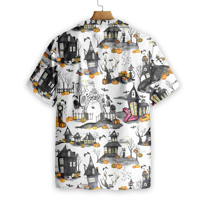 Haunted Houses Halloween Hawaiian Shirt, Halloween Shirt For Men And Women, Hawaiian For Gift