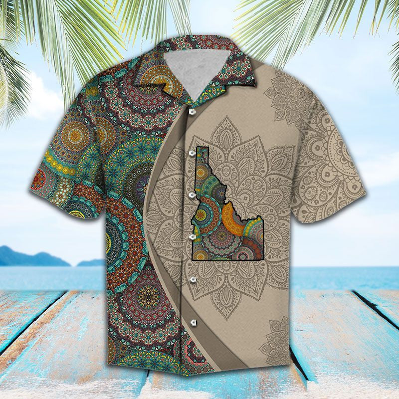 Léarscáil Seandachtaí As Idaho Mandala Patrún Paiste Bláthanna Léine Haváís, Bronntanas Léine Haváíais, Bronntanas Nollag