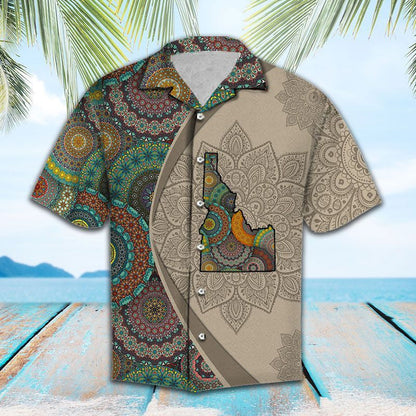 Léarscáil Seandachtaí As Idaho Mandala Patrún Paiste Bláthanna Léine Haváís, Bronntanas Léine Haváíais, Bronntanas Nollag