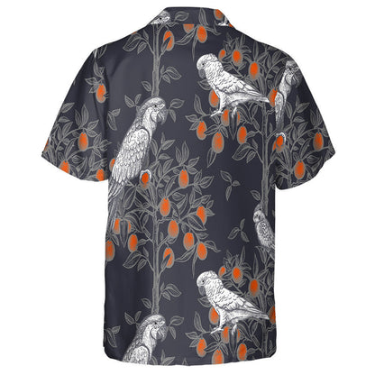 Birds Parrots On The Branches Of Citrus Trees Hawaiian Shirt, Hawaiian Shirt Gift, Christmas Gift