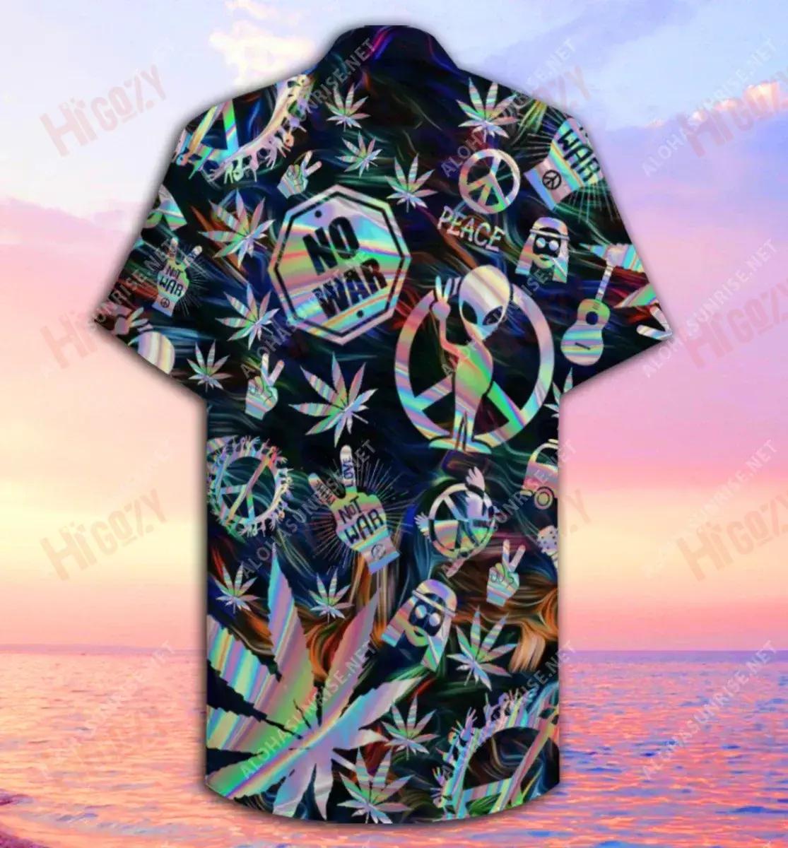Make Love Not War Hippie Unisex Short Sleeve Shirt Summer Hawaiian T Shirts Custom Hawaiian Shirts Hawaiian Shirts For Men, Hawaiian Shirt Gift, Christmas Gift