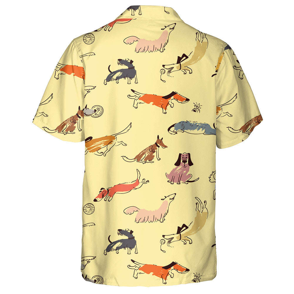 Playing Dog With Disk Isolated Background Hawaiian Shirt,Hawaiian Shirt Gift, Christmas Gift