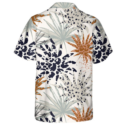 Duilleoga pailme teibí arna líonadh le Léine Haváís Craiceann Liopard, Bronntanas Léine Haváís, Bronntanas Nollag