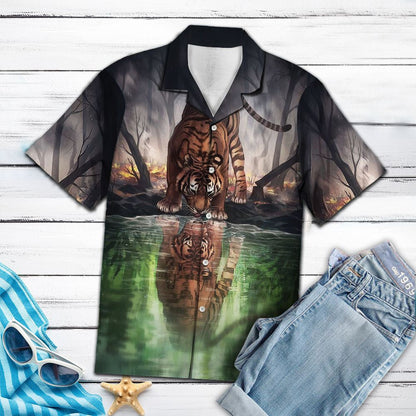 Ól Tíogair Fantasy Uisce Agus Machnamh ar Uisce Léine Haváís, Bronntanas Léine Haváíais, Bronntanas Nollag