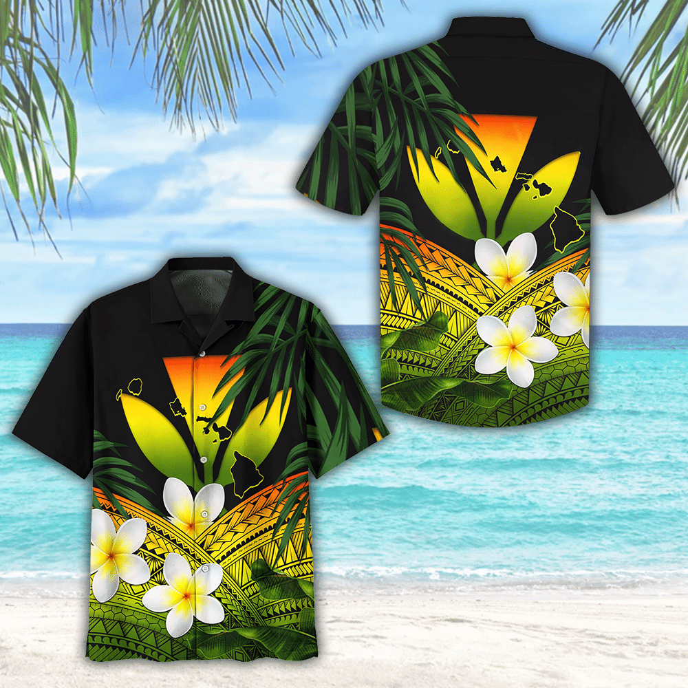 Bláthanna Bán Clasaiceach agus Duilleoga Dearadh Léine haváíais, Haváís Don Bronntanas