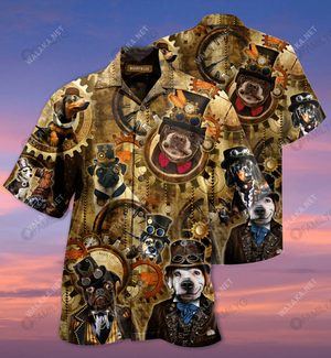 Amazing Steampunk Dog Hawaiian Shirt, Hawaiian Shirt Gift, Christmas Gift