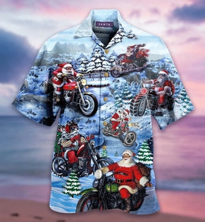 Design Hawaiian Shirt Christmas Driving With Santa Claus, Hawaiian Shirt Gift, Christmas Gift