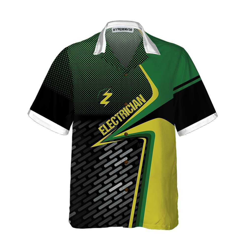 Electrician With Digital Pattern Hawaiian Shirt,Hawaiian Shirt Gift, Christmas Gift