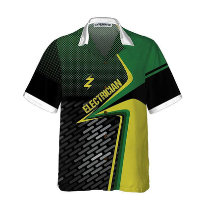 Electrician With Digital Pattern Hawaiian Shirt,Hawaiian Shirt Gift, Christmas Gift