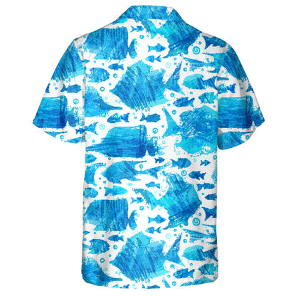 Scáthchruth Éagsúla Éisc Mhara Geal Ar Chúlra Bán Léine Haváís, Bronntanas Léine Haváís, Bronntanas Nollag