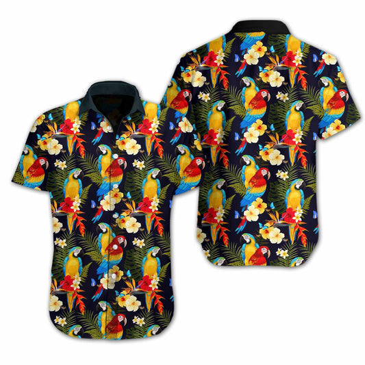 Parrot Flower The Beauty Of Nature Design Hawaiian Shirt, Hawaiian Shirt Gift, Christmas Gift