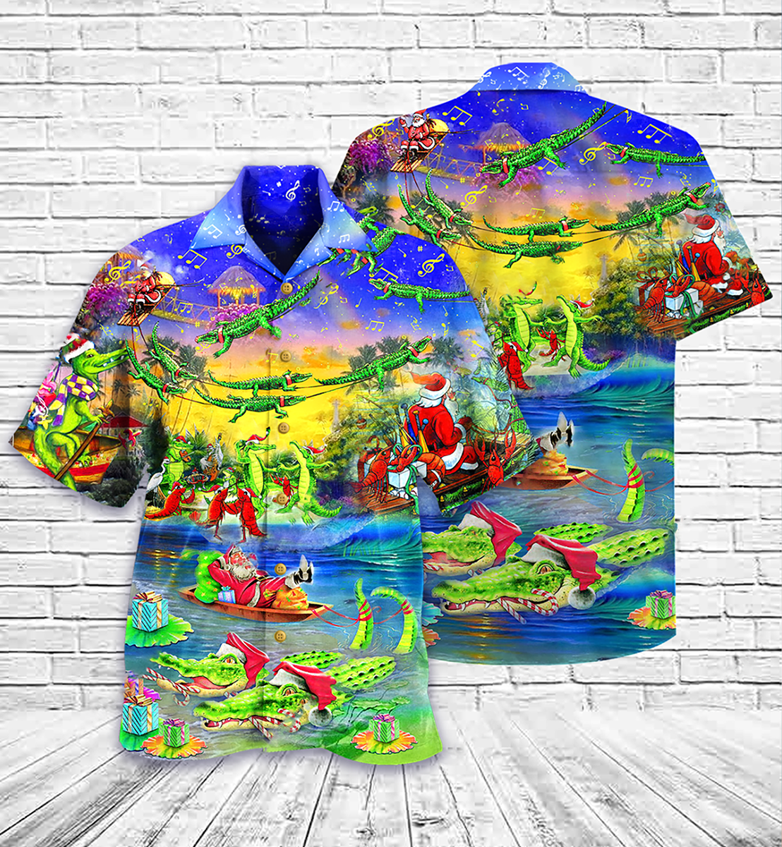 Crocodile Love Xmas - Hawaiian Shirt, Hwaiian For Gift